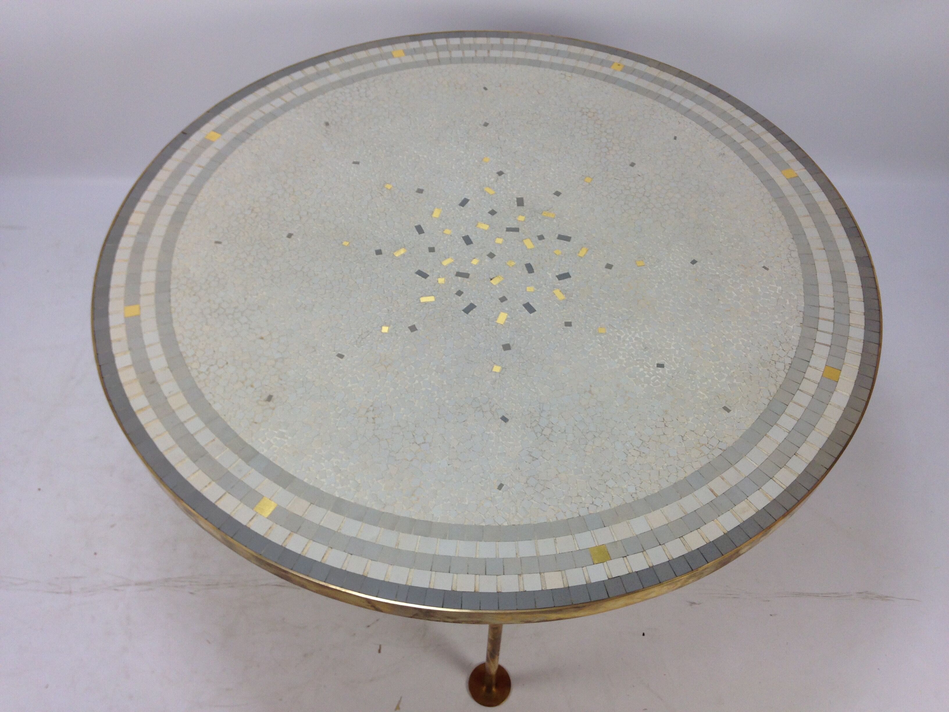 Table basse en mosaïque par Berthold Müller, années 1950