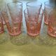 Set of 8 pink water glasses