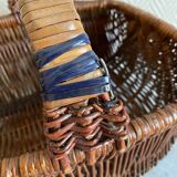 Brown wooden wicker basket