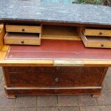 Louis Philippe period walnut secretary chest of drawers from the 19th century.