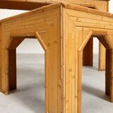 Console with sidetable and mirror in bamboo and rattan
