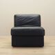 Black leather pouffe/armchair, Italian design, 1960s, production: Italy