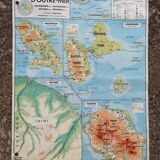 Old MDI map of the French overseas departments and territories - DOM-TOM