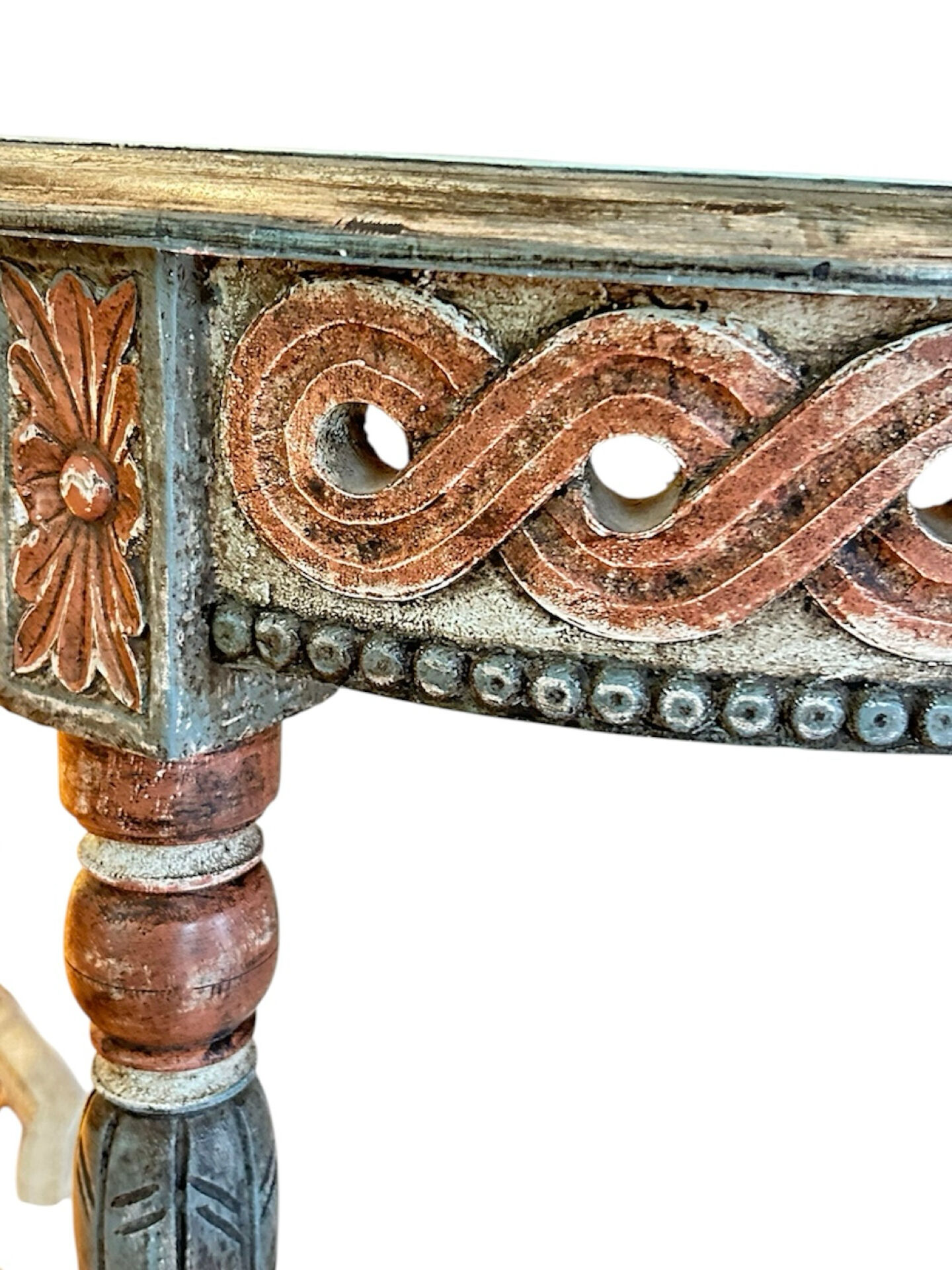 Louis XVI Style Demi-Lune Console – Painted and Gilt, Probably Italian