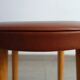 Baumann low stool from the 60s in brown leatherette