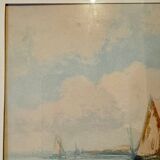 Old painting, Marine, signed and dated 1900