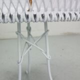 Vintage white metal and brass planter or basked, France 1960s