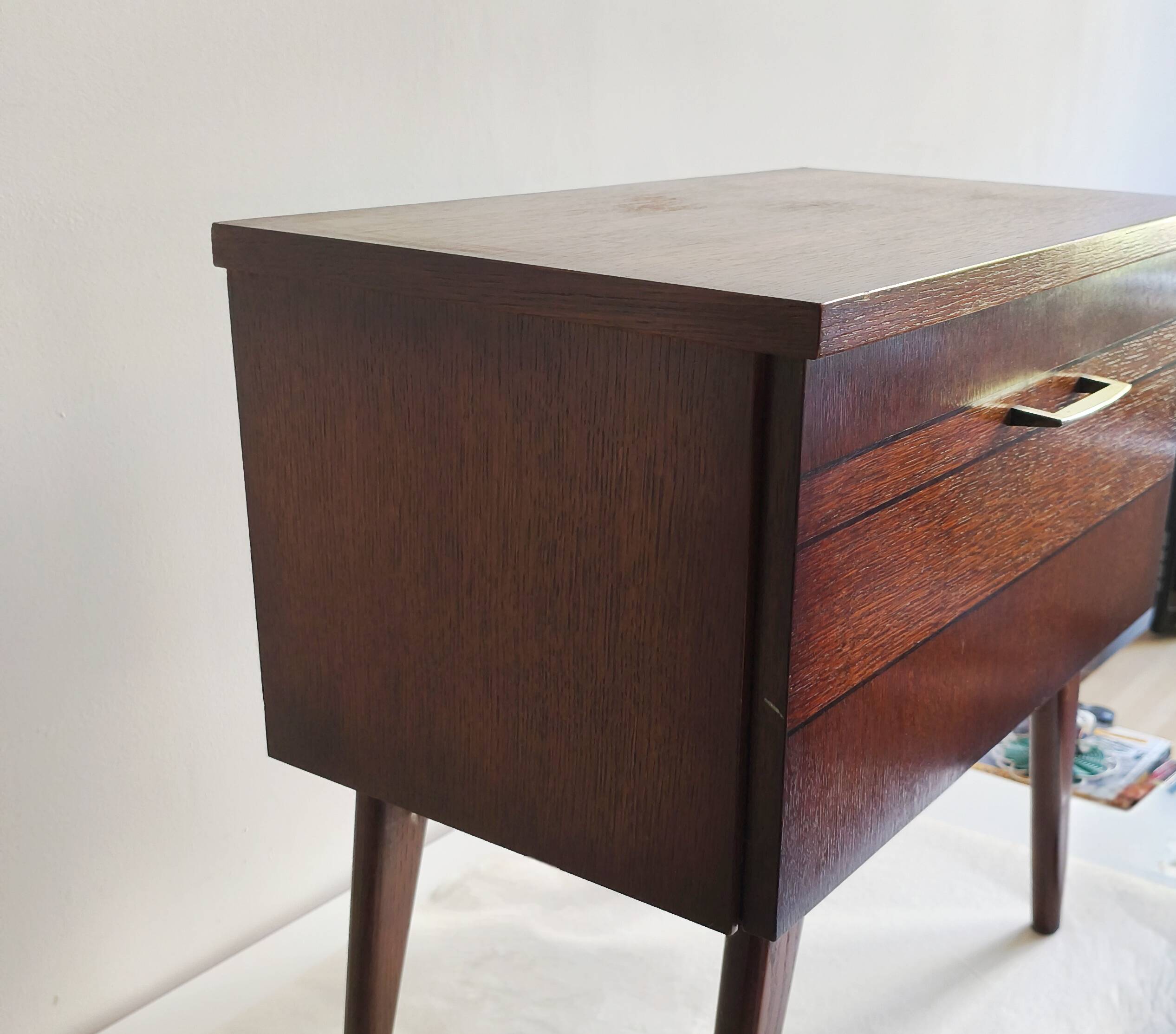 Vintage side table with compass legs