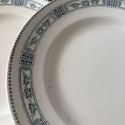 Set of 6 antique flat plates Moulin des Loups & Hamage model P