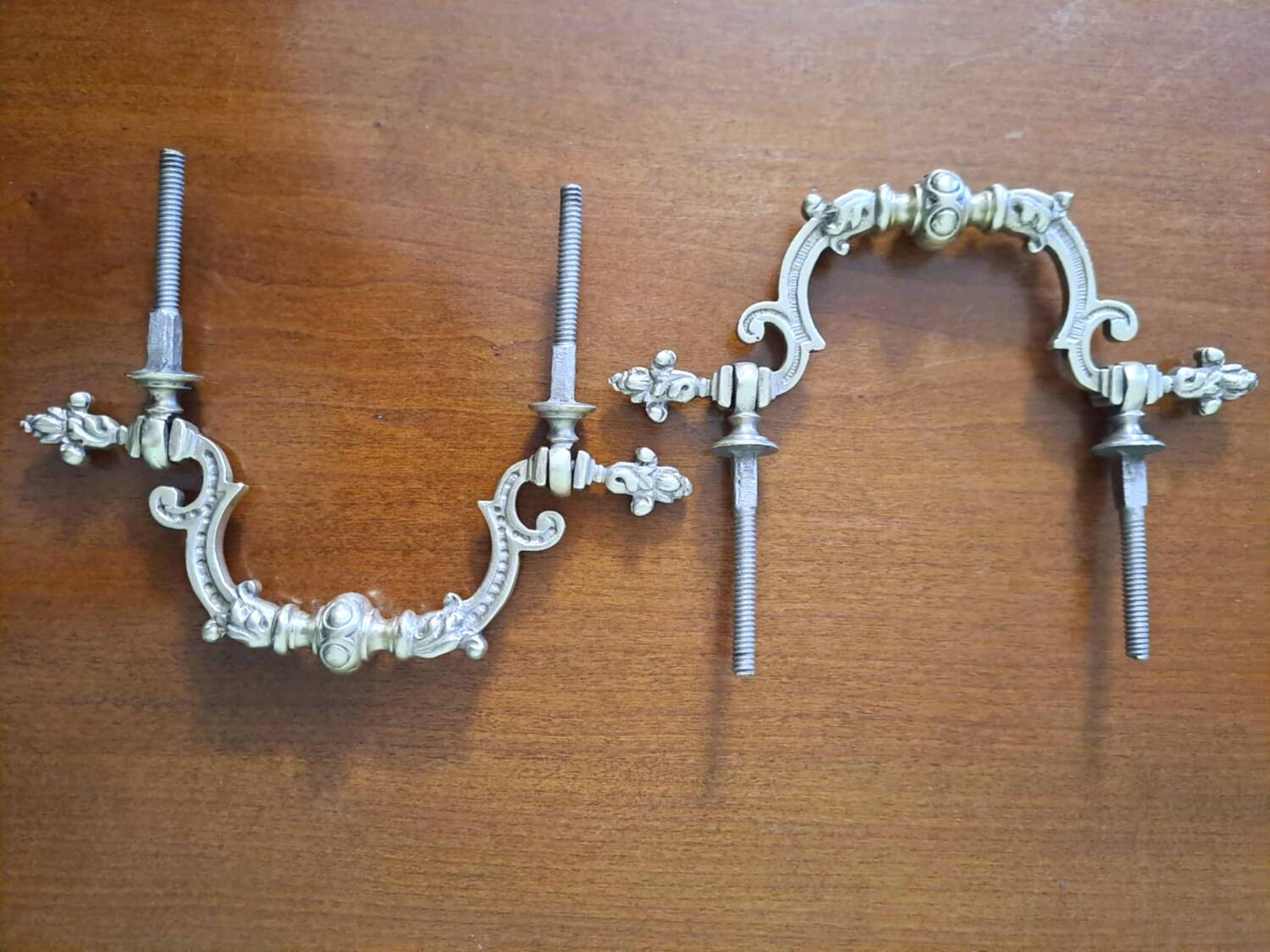 2 gilded bronze handles