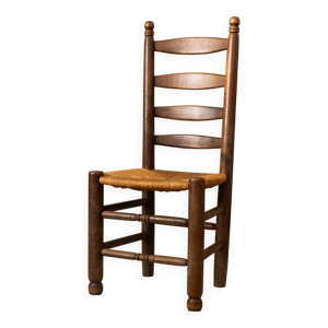 Chaises paillées brutalistes - charles
