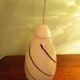 Corep pendant lamp, white opaline with spiral decoration - 70s