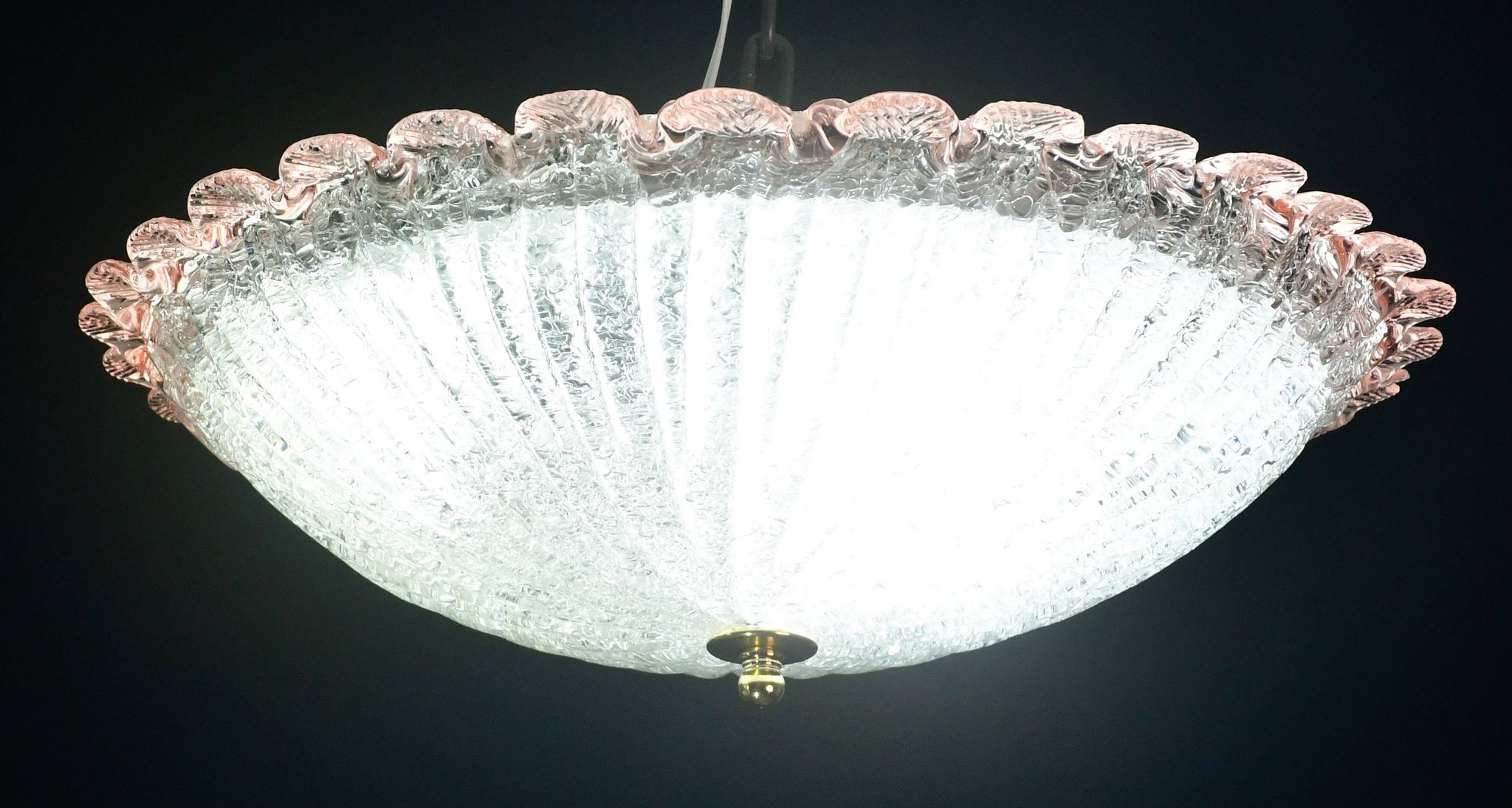 Precious Italian pink Murano glass ceiling fixture, Murano, 1970