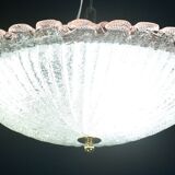 Precious Italian pink Murano glass ceiling fixture, Murano, 1970