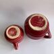 2 petits pots à lait et à crème Onnaing art déco rouge
