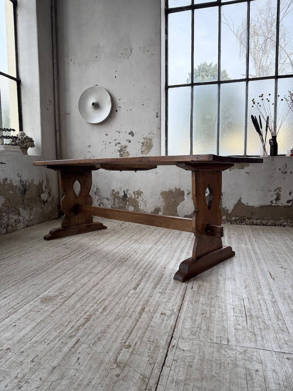 Monastery-style farmhouse table, pine, 210cm