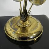 Lampe feuillage en métal doré vintage 1970