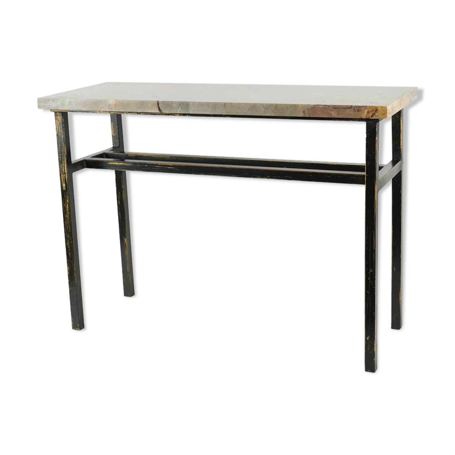 Console modern art painted steel and marble