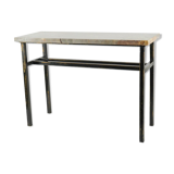 Console art moderne acier peint et marbre