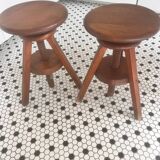 Pair of vintage tripod stools