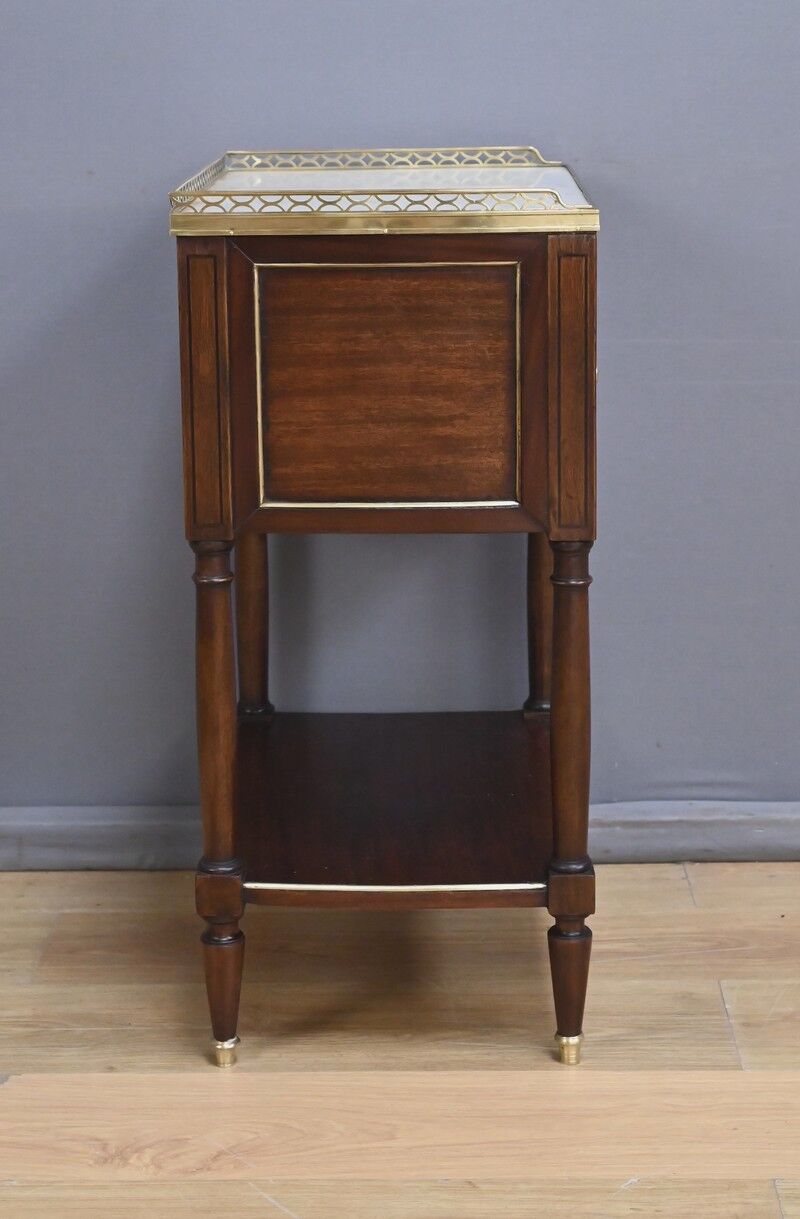 Mahogany curtain coffee table, Louis XVI style – mid-19th century