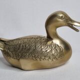 Set of two brass ducks, 22 cm