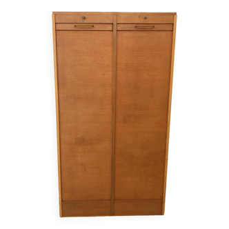 Vintage double curtain filing cabinet