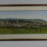 Eliane lienard (xxth century) pastel "landscape of rantechaux in the doubs" signed lower right