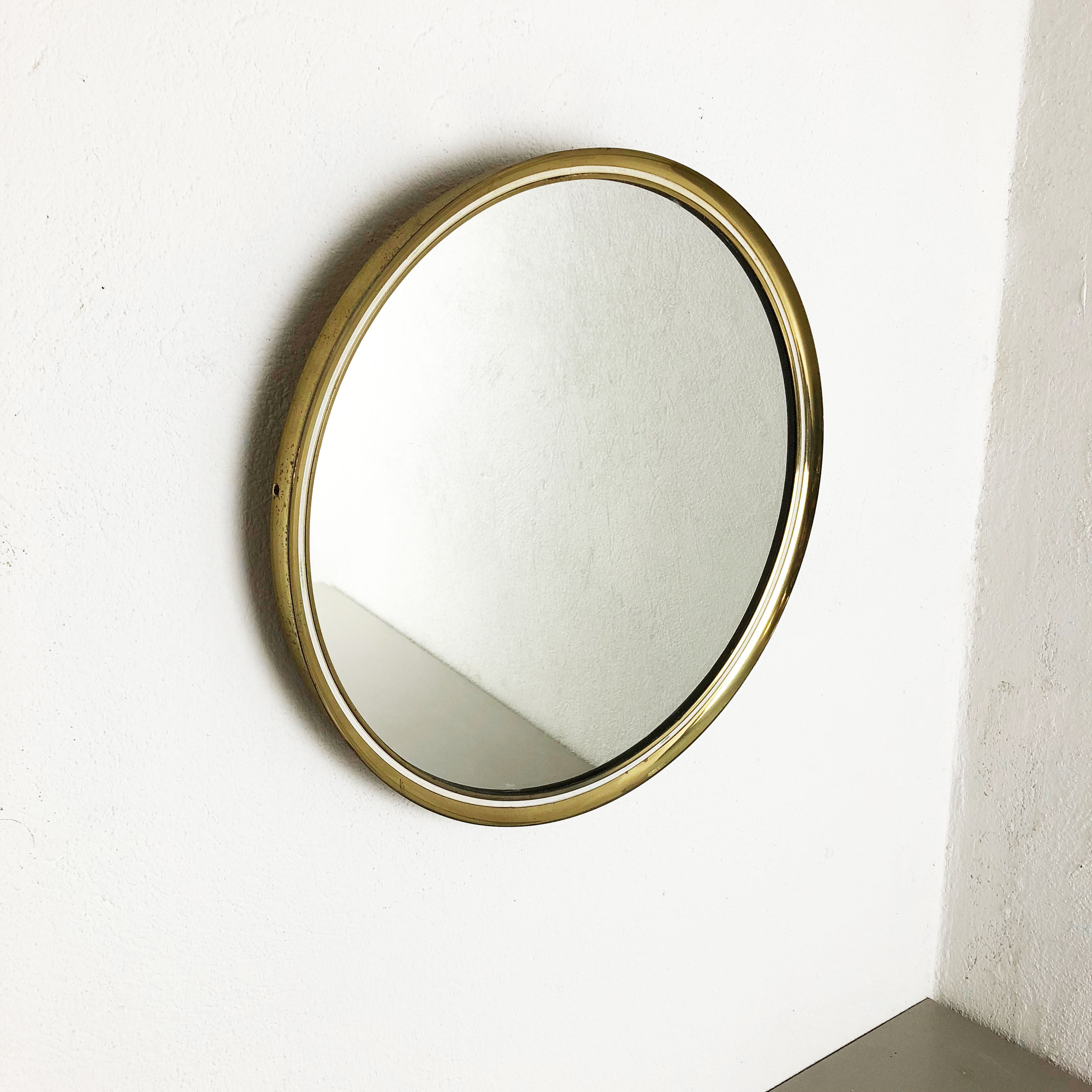 German modernist wall brass mirror Vereinigte Werkstätten München 1950s