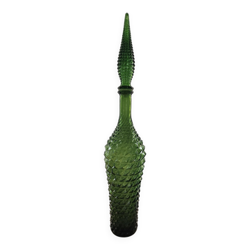 Grande bouteille de liqueur en verre vert Empoli avec bouchon flèche –