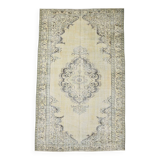 Light Yellow & Brown Vintage Rug, 164x266Cm