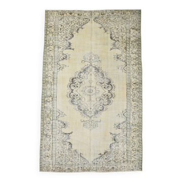 Light Yellow & Brown Vintage Rug, 164x266Cm