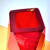 Sommerso vase prism, Flavio Poli, Murano 1970