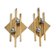 Pair of vintage geometric brass wall lamps
