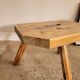 Small brutalist wooden stool