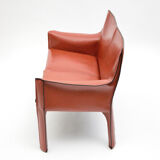 Cab 414  leathered 2-seater sofa by Mario Bellini For Cassina, 1977