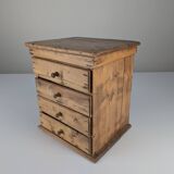 Rustic Primitive Natural Pine Small Apothecary Chest, 1940s