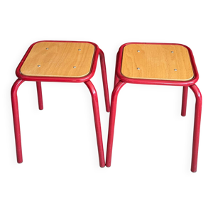 lot de 2 tabourets d’école