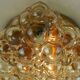 large mid century modern 1960's 1970's bubble amber glass CEILING LIGHT