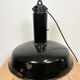 Industrial Black Enamel Factory Pendant Lamp with Iron Top, 1950s
