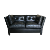 Canapé en cuir noir