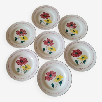 Set of 7 fleur-de-lys plates
