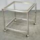 1970s Italian Chrome, Brass and Glass Nesting Tables, Set of Three