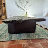 Table basse bois brûlé