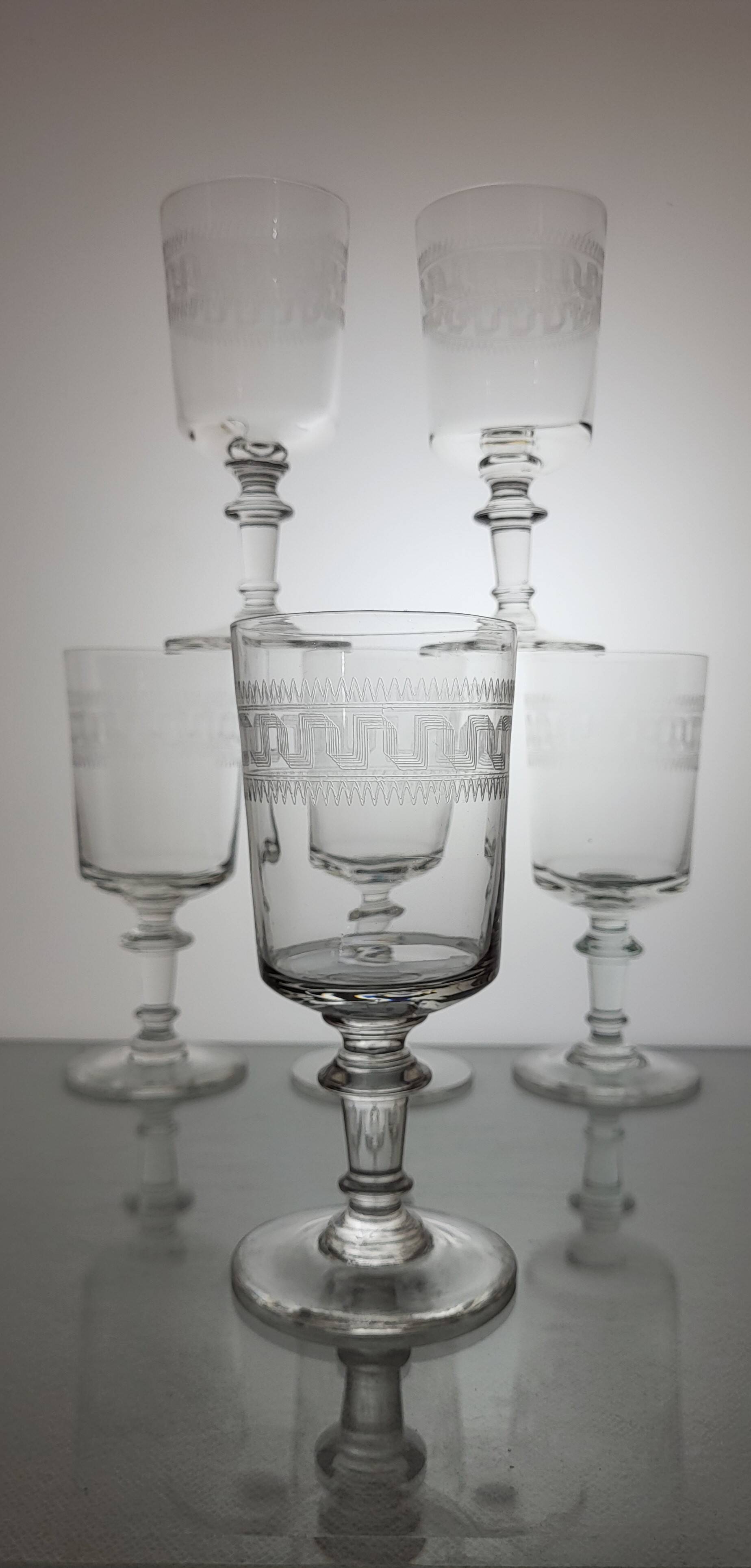 6 verres à eau / vin, XIXème