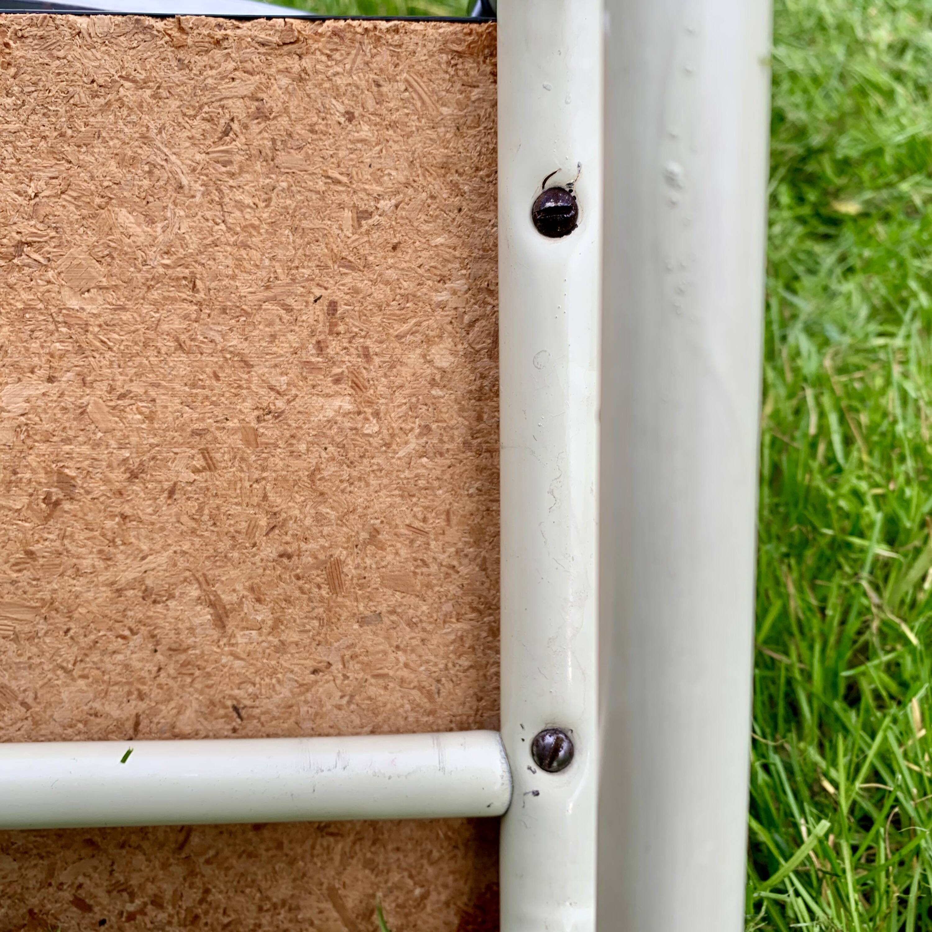 Vintage stepladder in Formica, wood and chromed metal