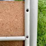 Vintage stepladder in Formica, wood and chromed metal