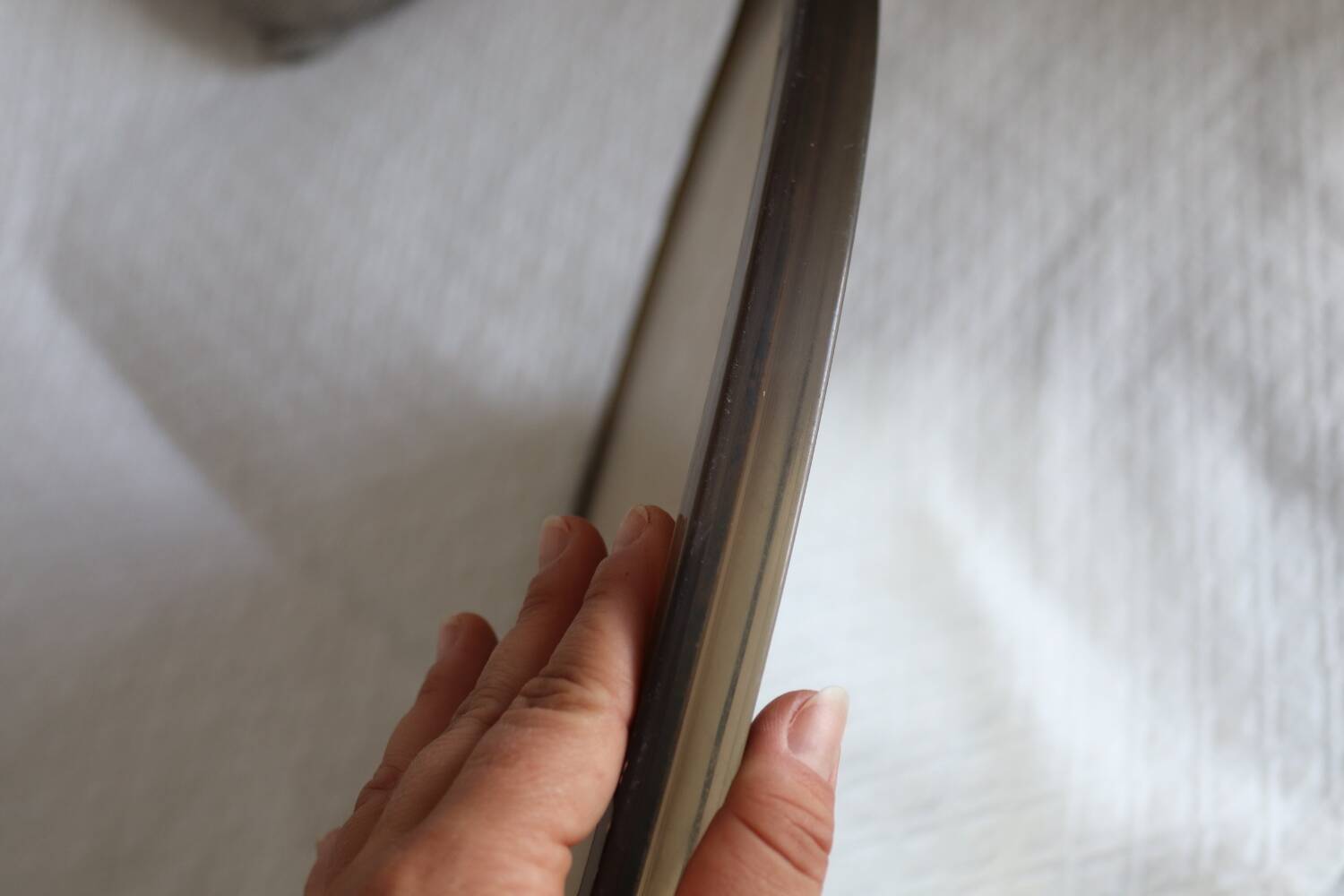 Vintage Smoked Plastic Round Wall Mirror