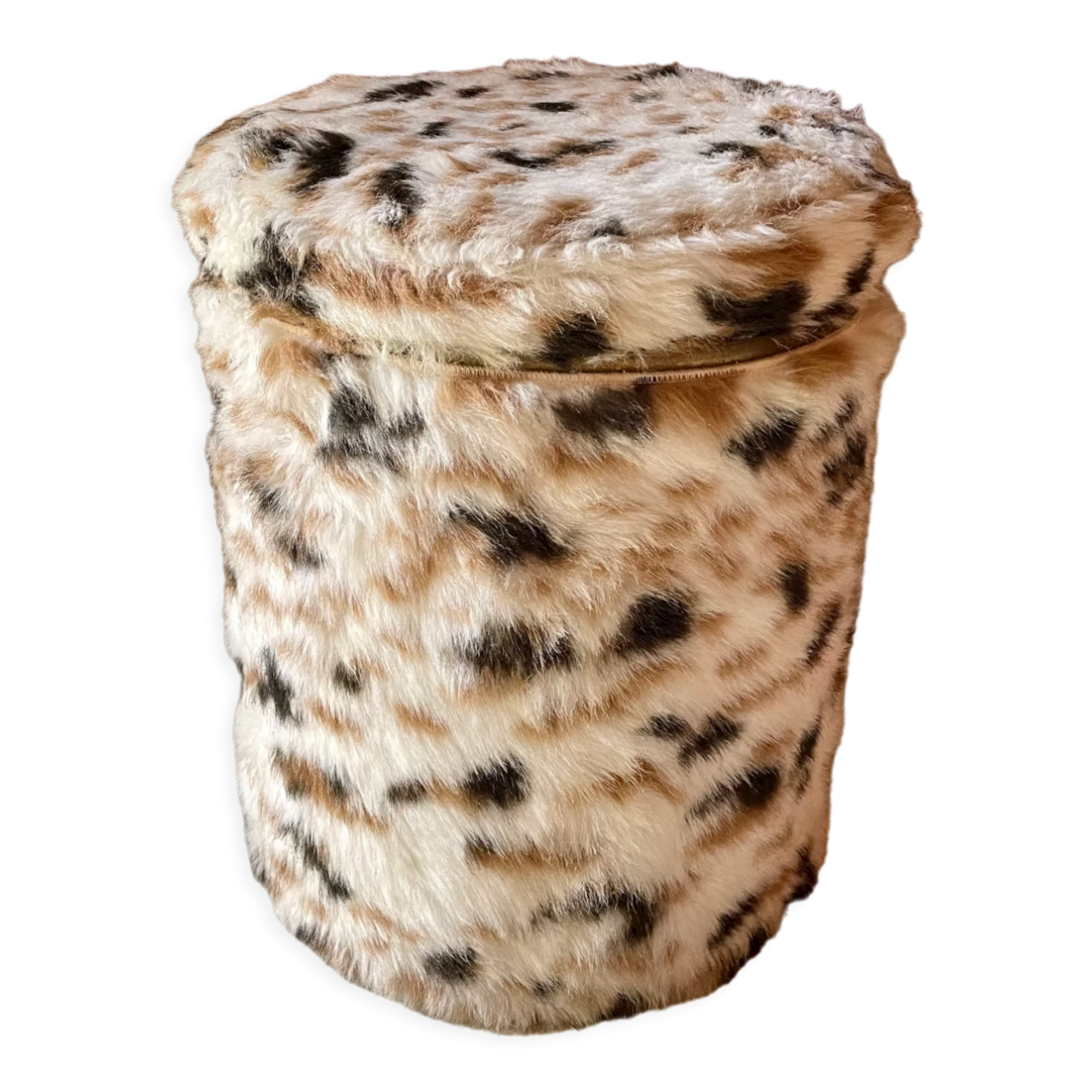 Vintage pile storage pouf 70s