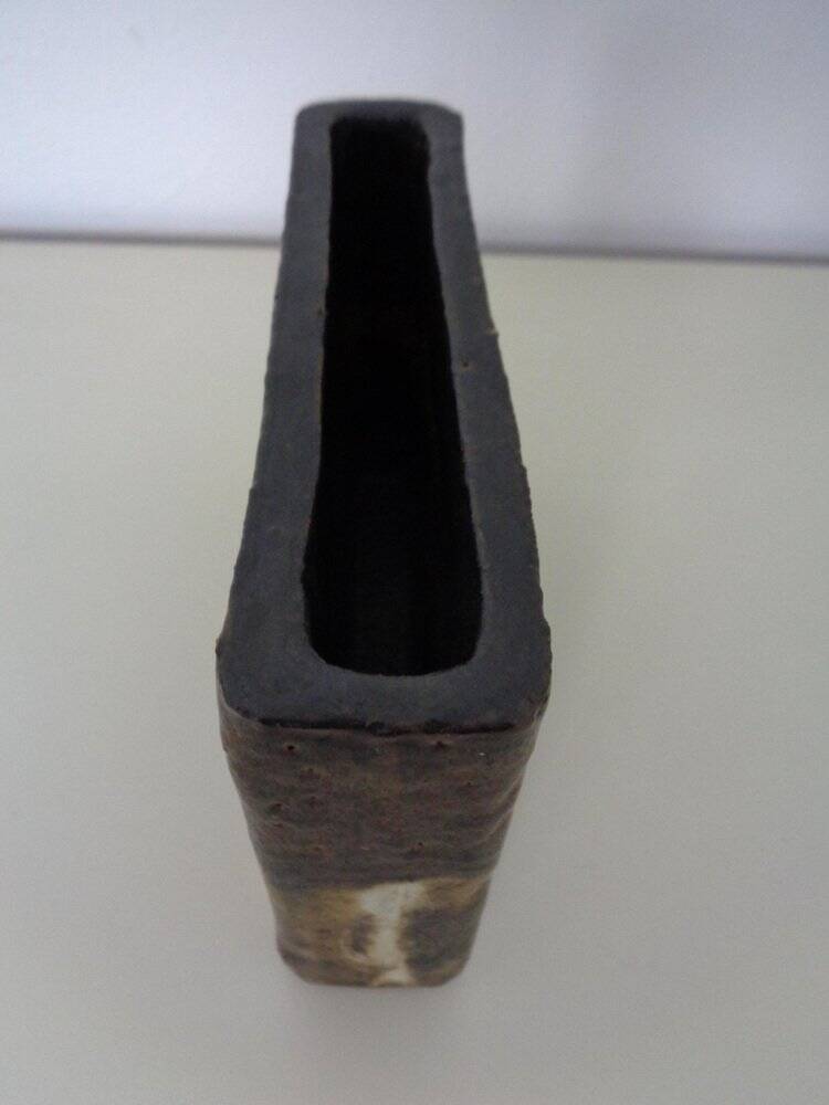 Vintage glazed studio ceramic vase by Trille Jørgensen, Denmark, 1970s.